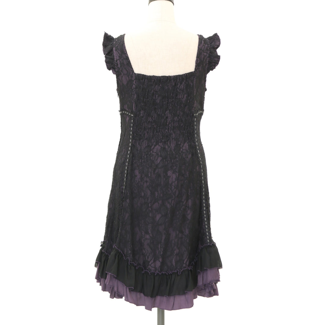 USED】【Mサイズ】はしごレースレーシージャンパースカート | BLACK
