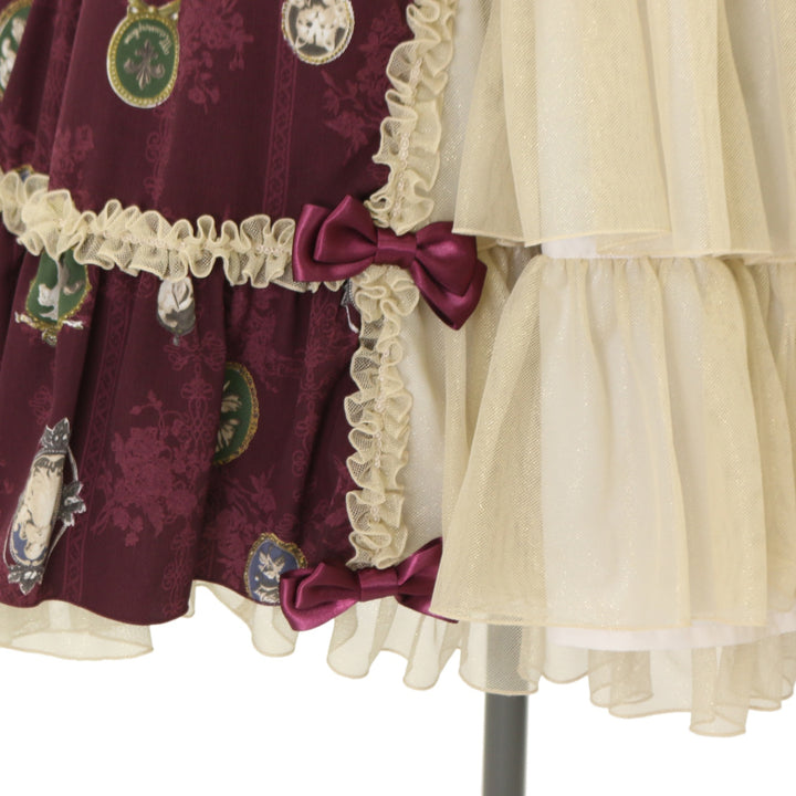 USED】【サイズ1】Vintage cameo チュールフリルリボンdress