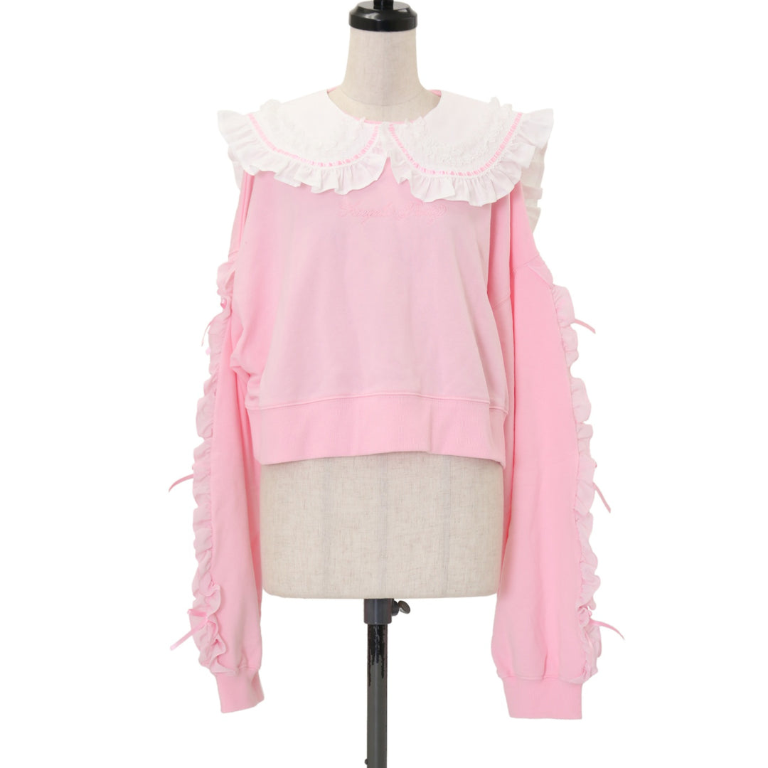 Angelic pretty/襟ロゴ刺繍Sweetコート(ピンク)【美品】 Collar Logo Embroidery Sweet Coat by Angelic Pretty