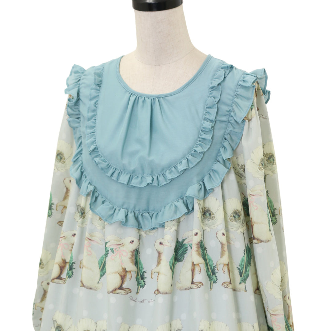 ♡うさぎポピードットフリルヨークワンピース♡ USED】うさぎポピードットフリルヨークワンピース | Perla nell