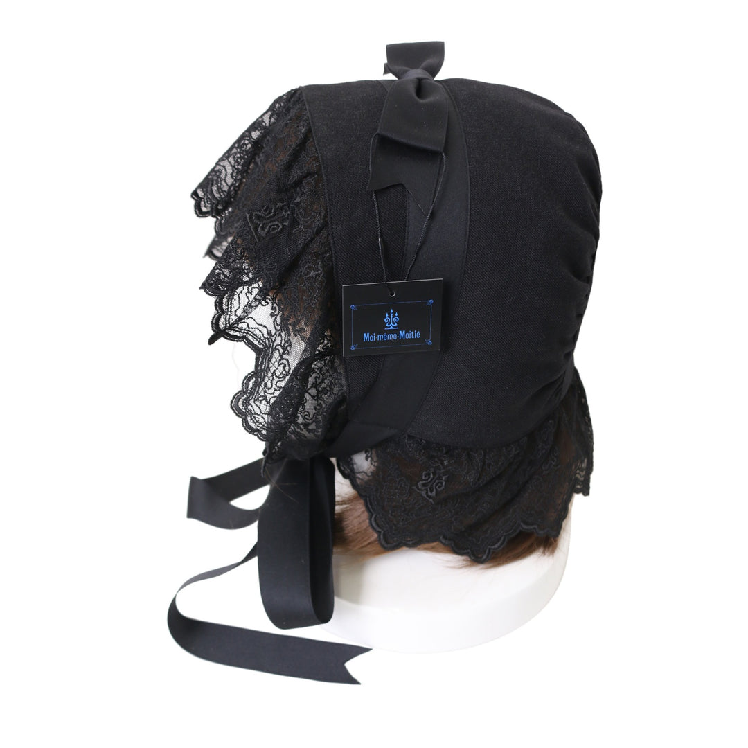 USED】燭台エンブレムボンネット（黒） | Moi-même-Moitié Wunderwelt