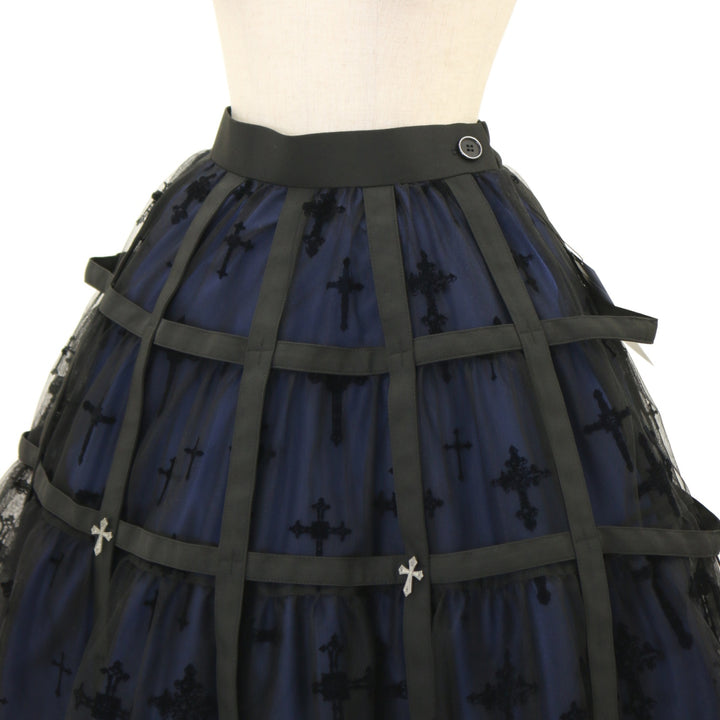 モワティエ十字架フロッキー鳥籠スカート Moi-même-moitié 十字架フロッキー鳥籠スカート