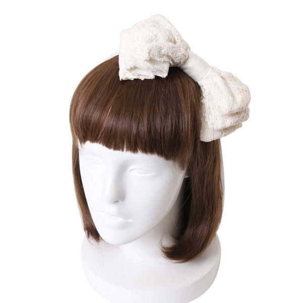 USED】【Chantilly】トーションレースリボンカチューシャ（横