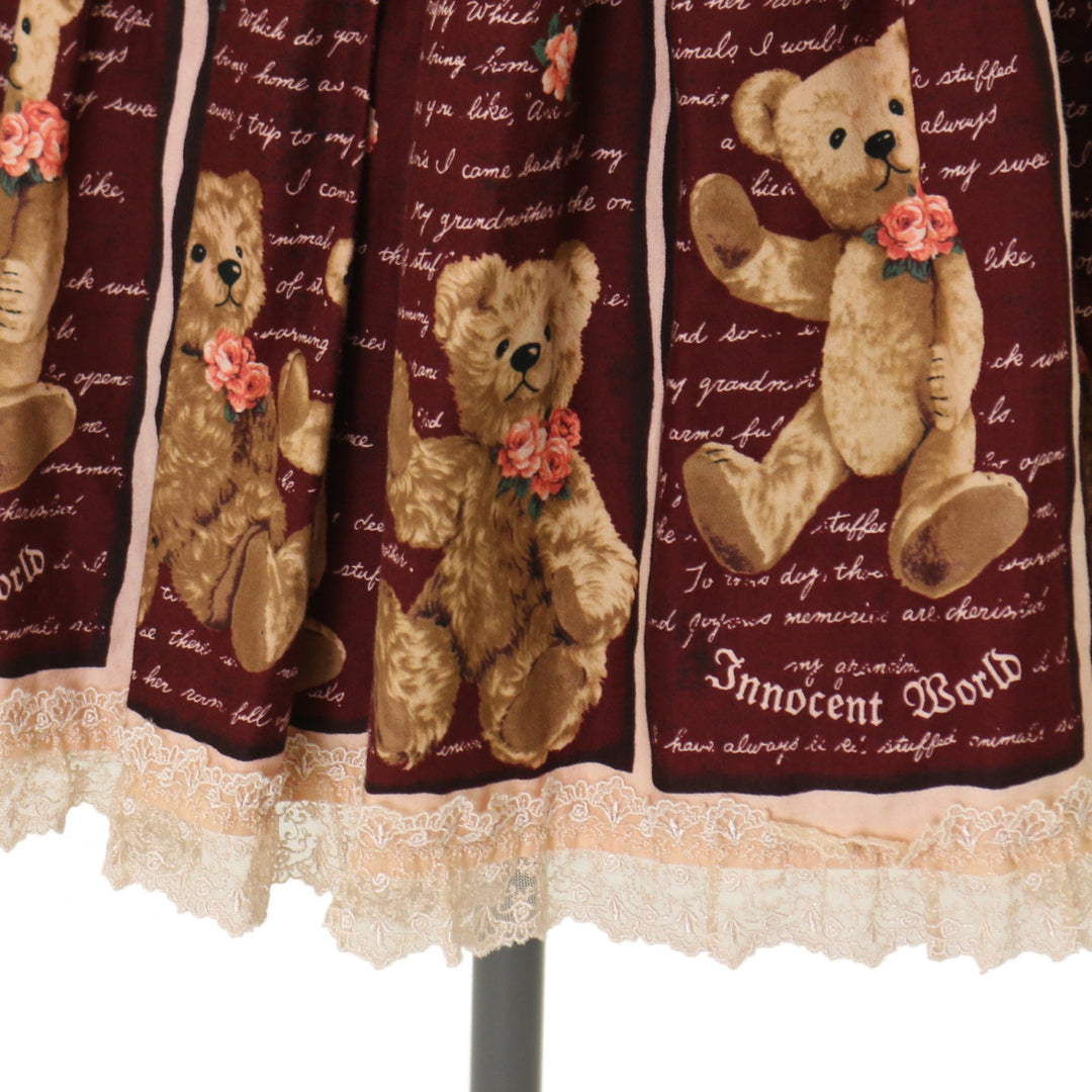 美品♡Innocent World♡テディベアストーリーティアードJSK♡茶色 USED】【Mサイズ】テディベアストーリー ティアード ジャンパー