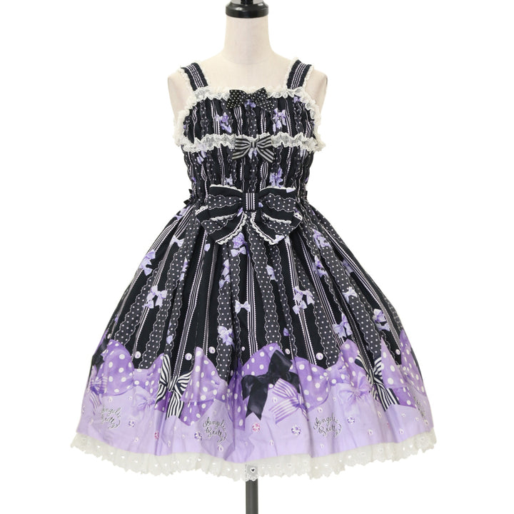 USED】ジュエルリボンシャーリングジャンパースカート | Angelic
