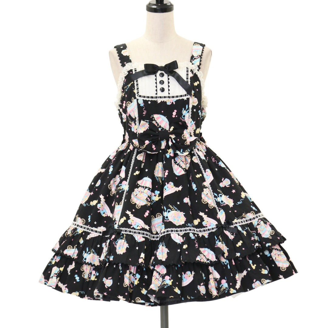 匿名配送∥Angelic Pretty Candy Fun Fair ワンピース USED】Candy Fun Fairジャンパースカート | Angelic Pretty | ロリータ