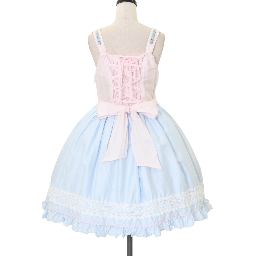 ベイビー 花の乙女のHarvest Festivalジャンスカ ピンク×サックス