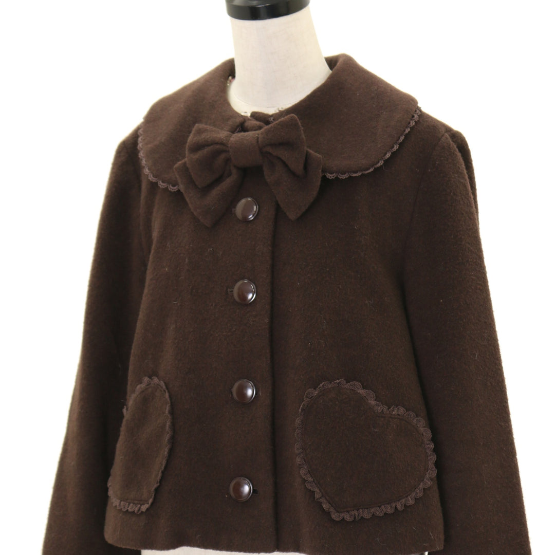 【milky ange】ビックフード付きミニマント　ミニケープコート milky ange】ビックフード付きミニマント ミニケープコート