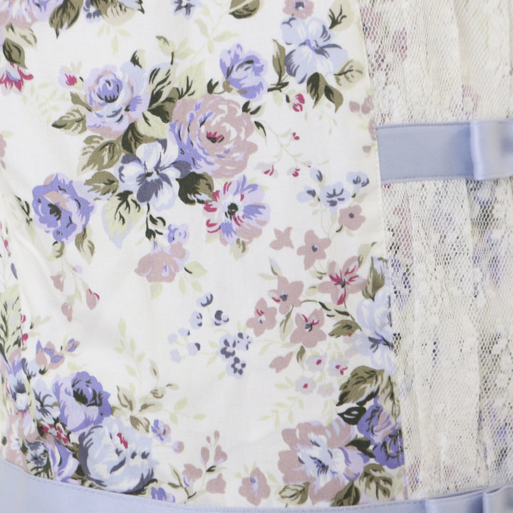 USED】ロココブーケリボンティアードロングドレス（ラベンダー