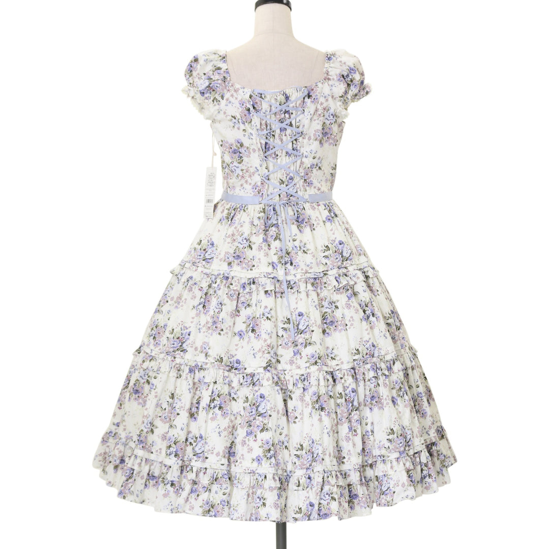 ロココブーケロングティアードドレス（ラベンダー）