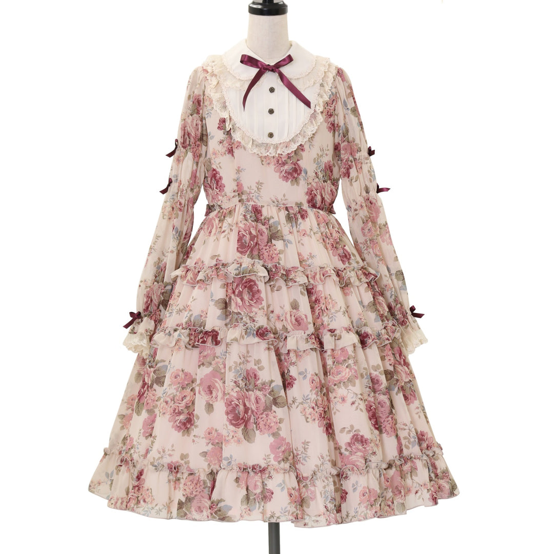 USED】【Mサイズ】ローズシフォン丸衿ドレス | Innocent World