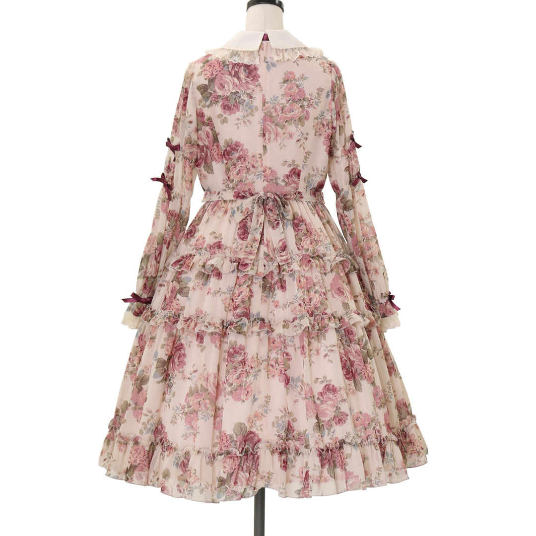 USED】【Mサイズ】ローズシフォン丸衿ドレス | Innocent World