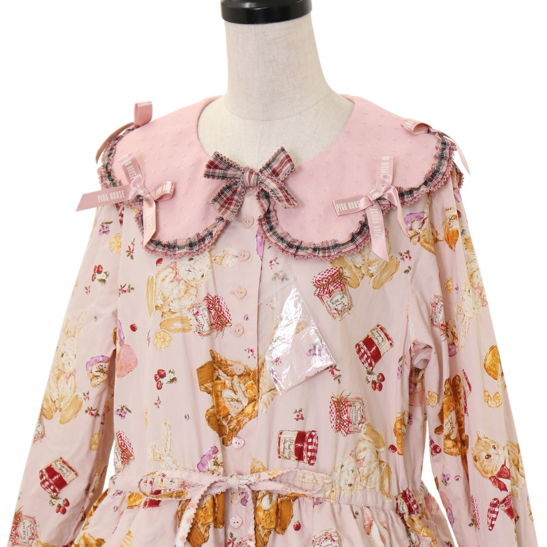 USED】PINK HOUSE×misako aoki Animal Happy Jamプリントワンピース