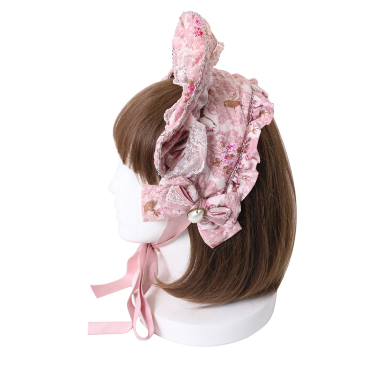 Romantic Roseハーフボンネット　サックス USED】Antique rose 〜小鳥たちのさえずり～ ハーフボンネット
