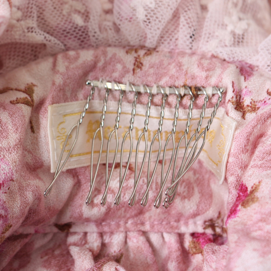 【morphose】 ROSEハーフボンネット　ワインレッド　美品 USED】Antique rose 〜小鳥たちのさえずり～ ハーフボンネット