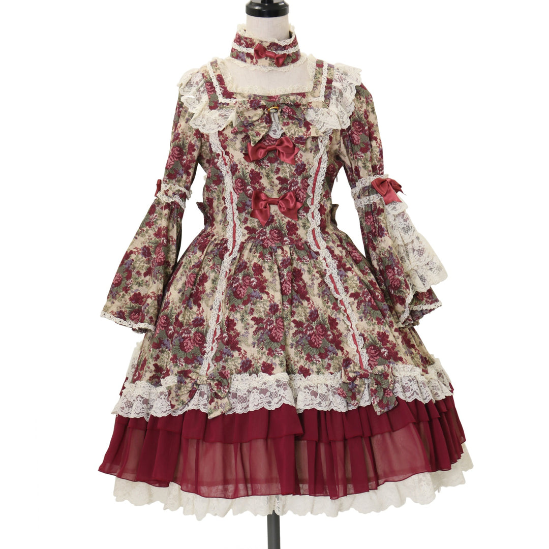 メタモルフォーゼ morphose ワンピース No.813 長袖セーラーワンピース えんじ(Bordeaux) | metamorphose