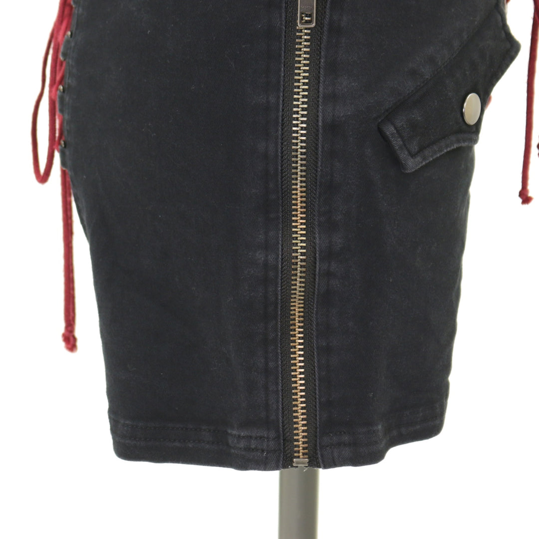 USED】【Mサイズ】レースアップサイドジップショートパンツ