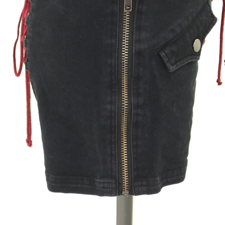 USED】【Mサイズ】レースアップサイドジップショートパンツ | BLACK