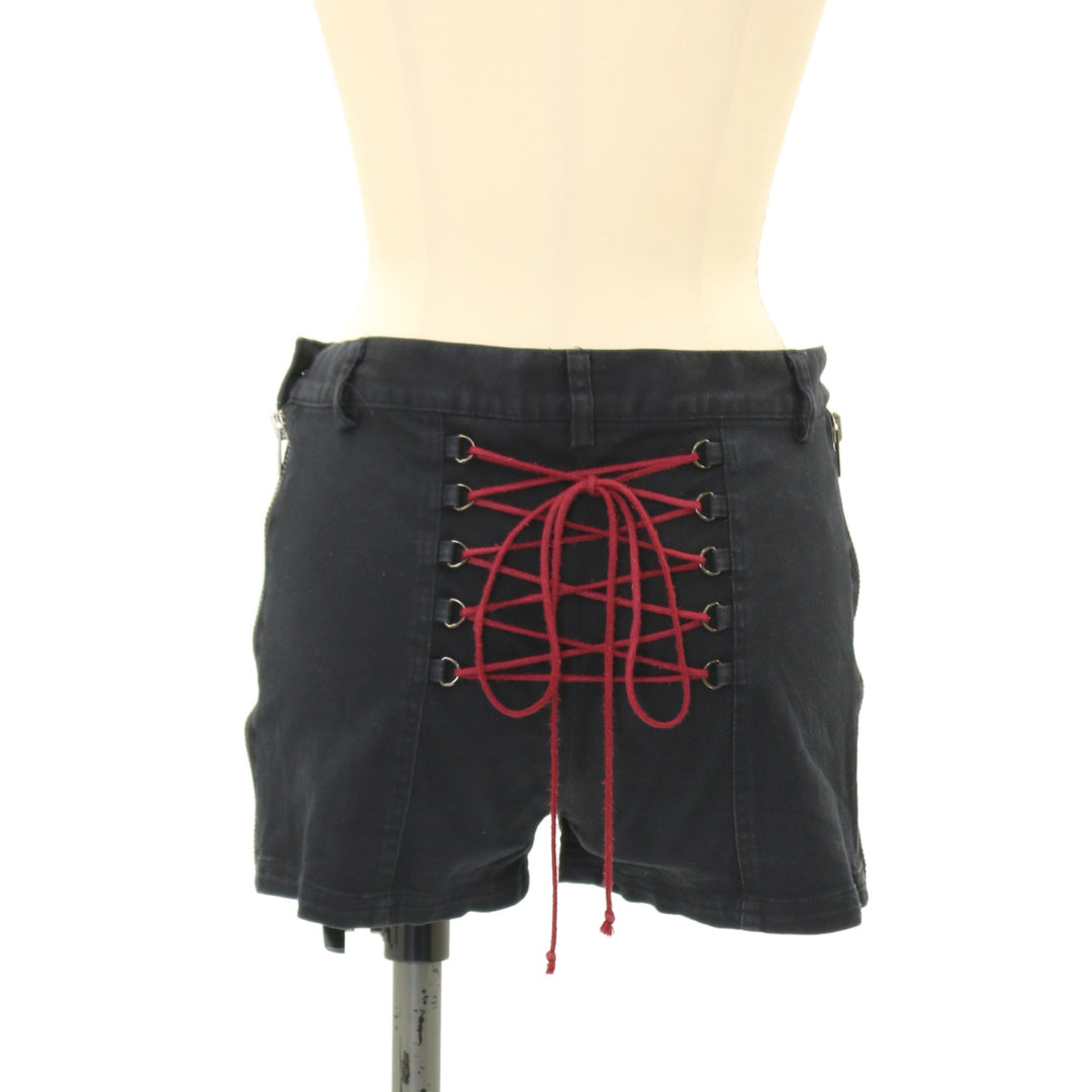 USED】【Mサイズ】レースアップサイドジップショートパンツ