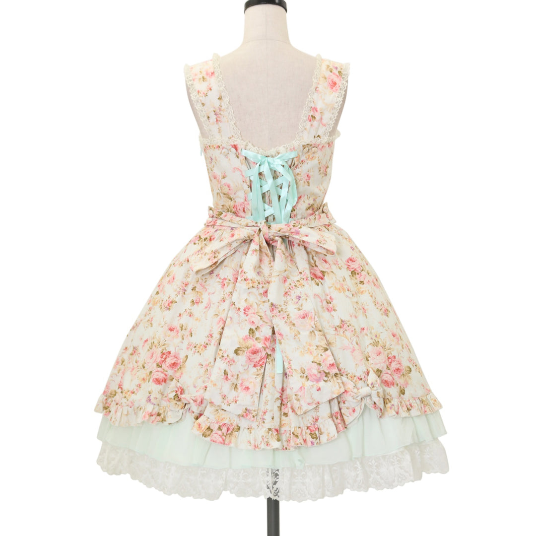 USED】シフォンフリル花柄ジャンパースカート | metamorphose