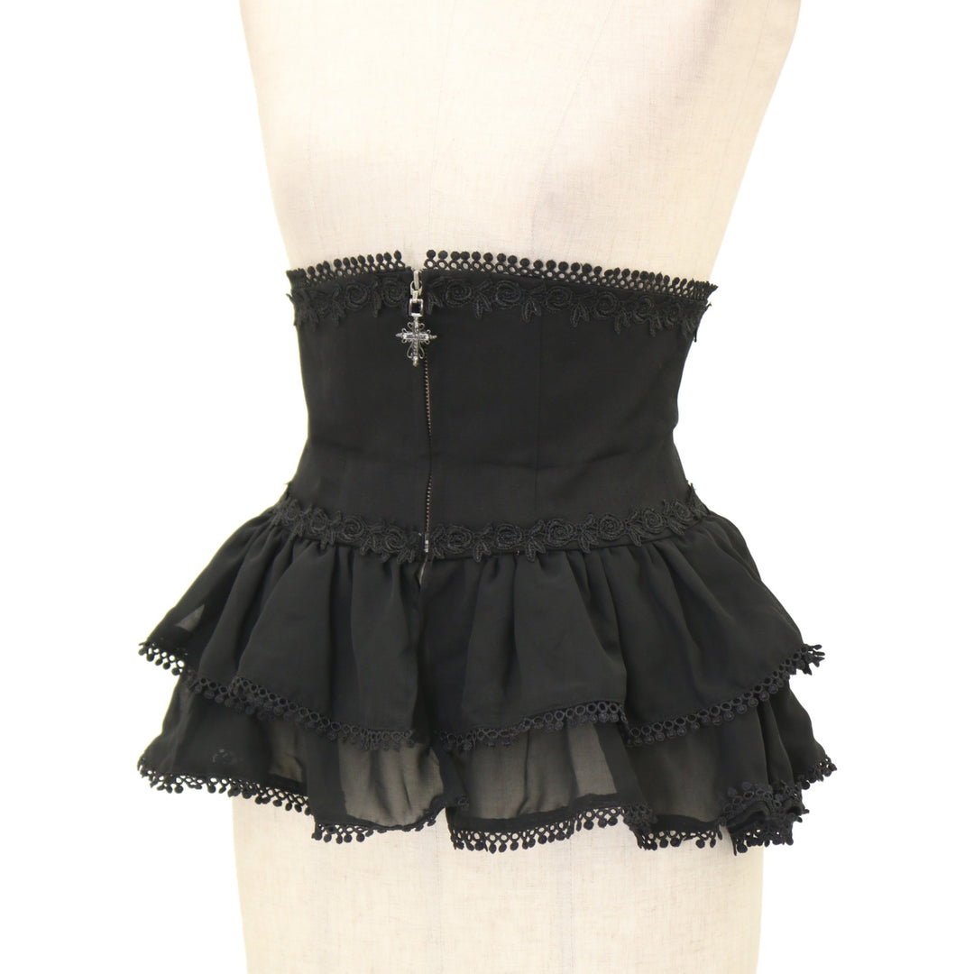USED】【Mサイズ】ローズレースフリルコルセット | BLACK PEACE NOW 