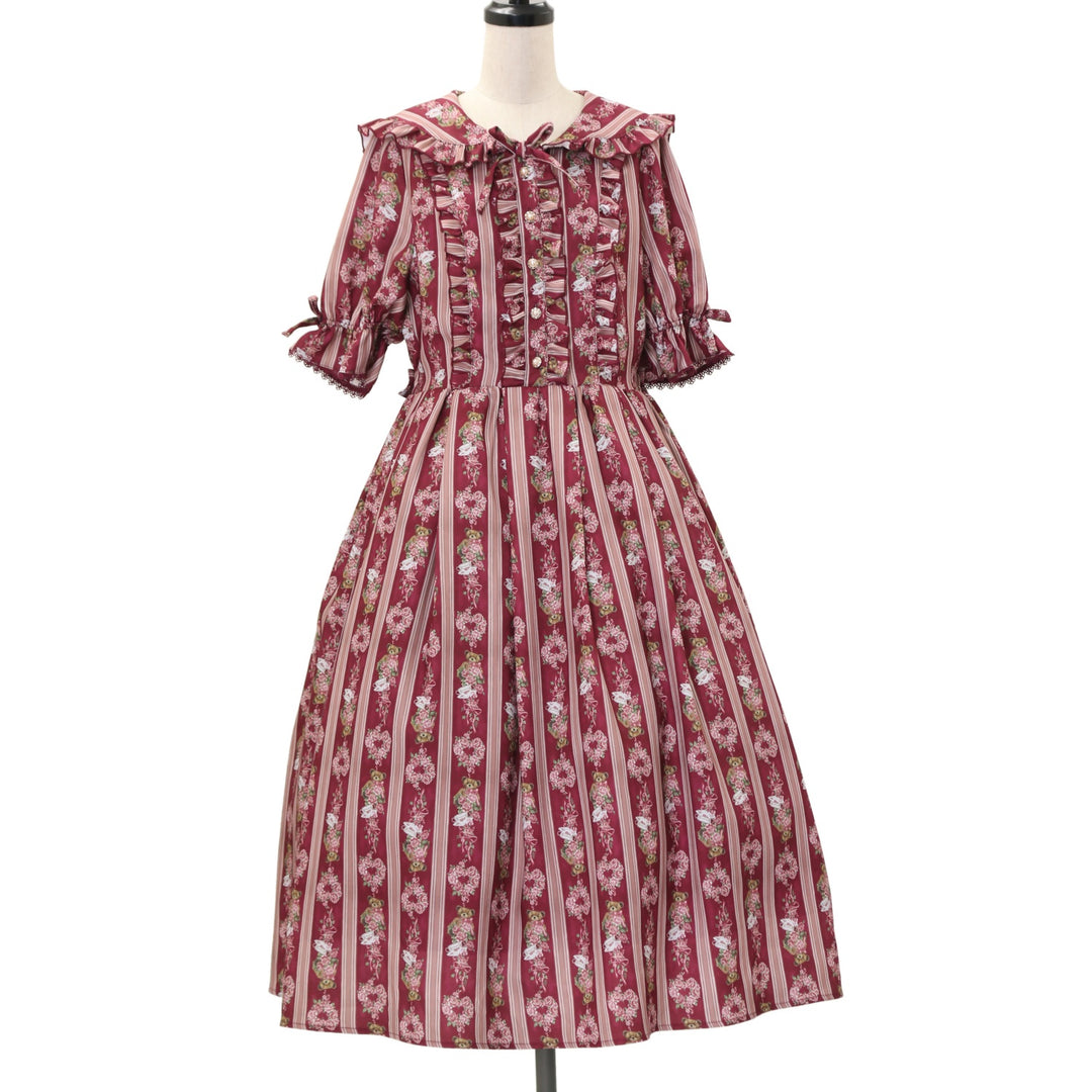 axes femme ＲｏｓｙＢｅａｒ柄ワンピース グリーン Mサイズ 新品 USED】【Mサイズ】Rosy Bear柄ワンピース | axes femme kawaii