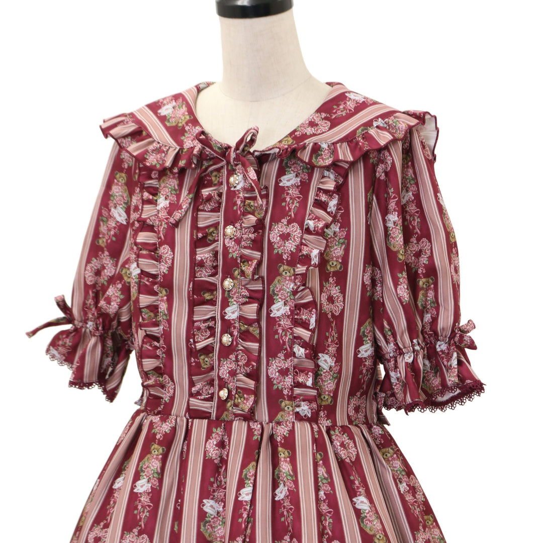 USED】【axes femme kawaii/Mサイズ】Rosy Bear柄ワンピース