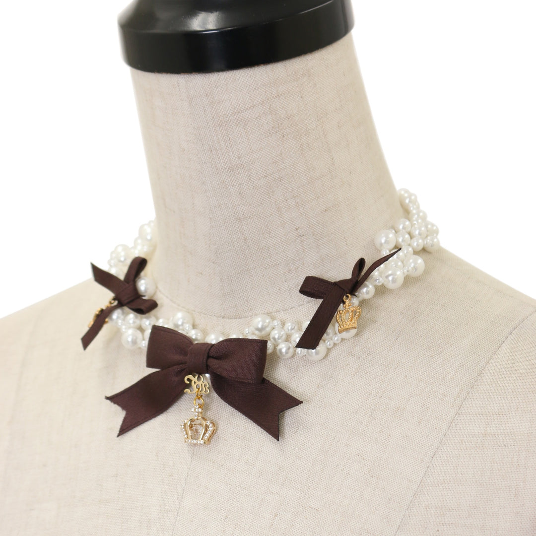 イノセントワールド リボンクラウンパールネックレス Innocent World｜リボンクラウンパールネックレス(再販)