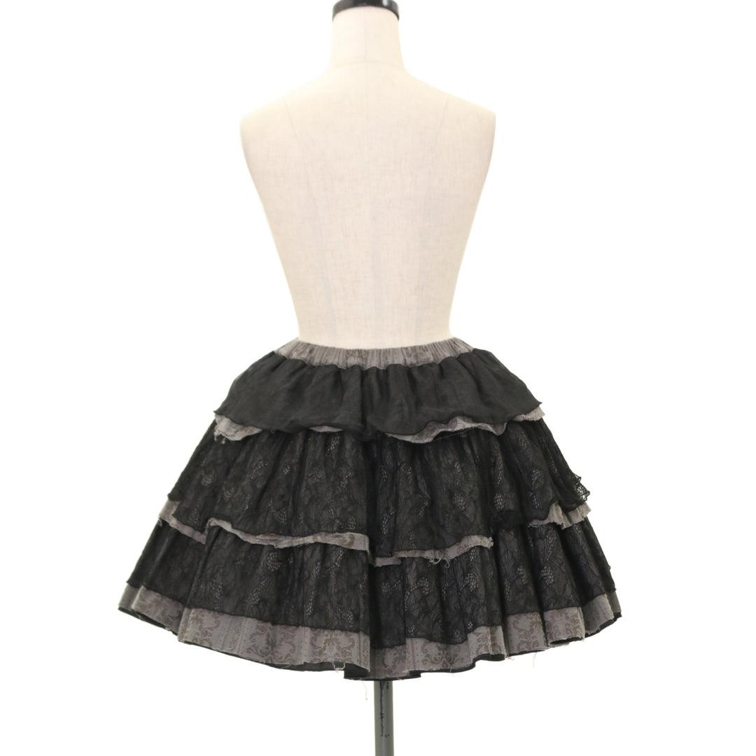 USED】STEAM オーナメント柄ティアードフリルスカート | h.NAOTO