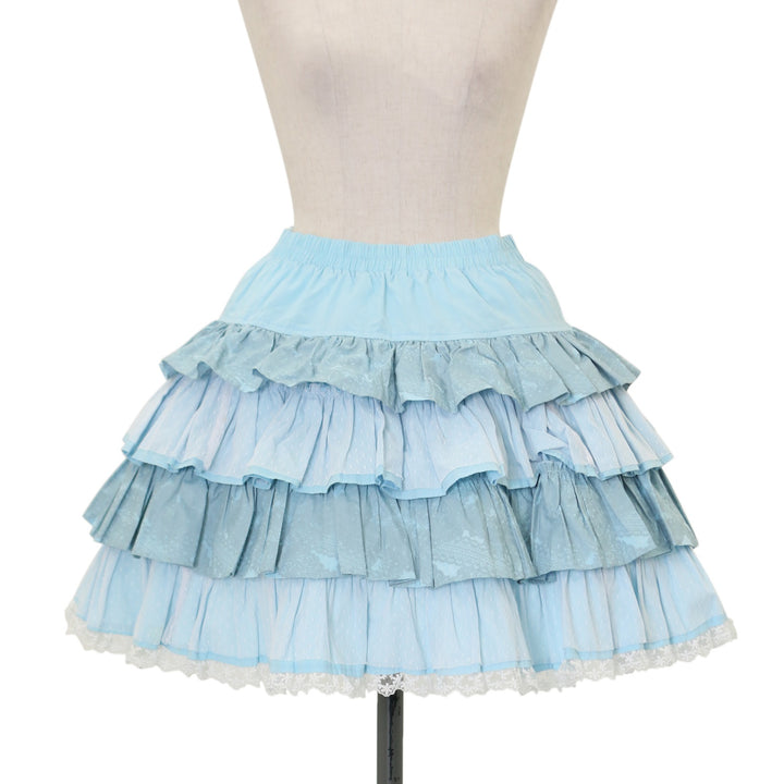 USED】レースプリント4段フリルスカート | PUTUMAYO | ロリータ