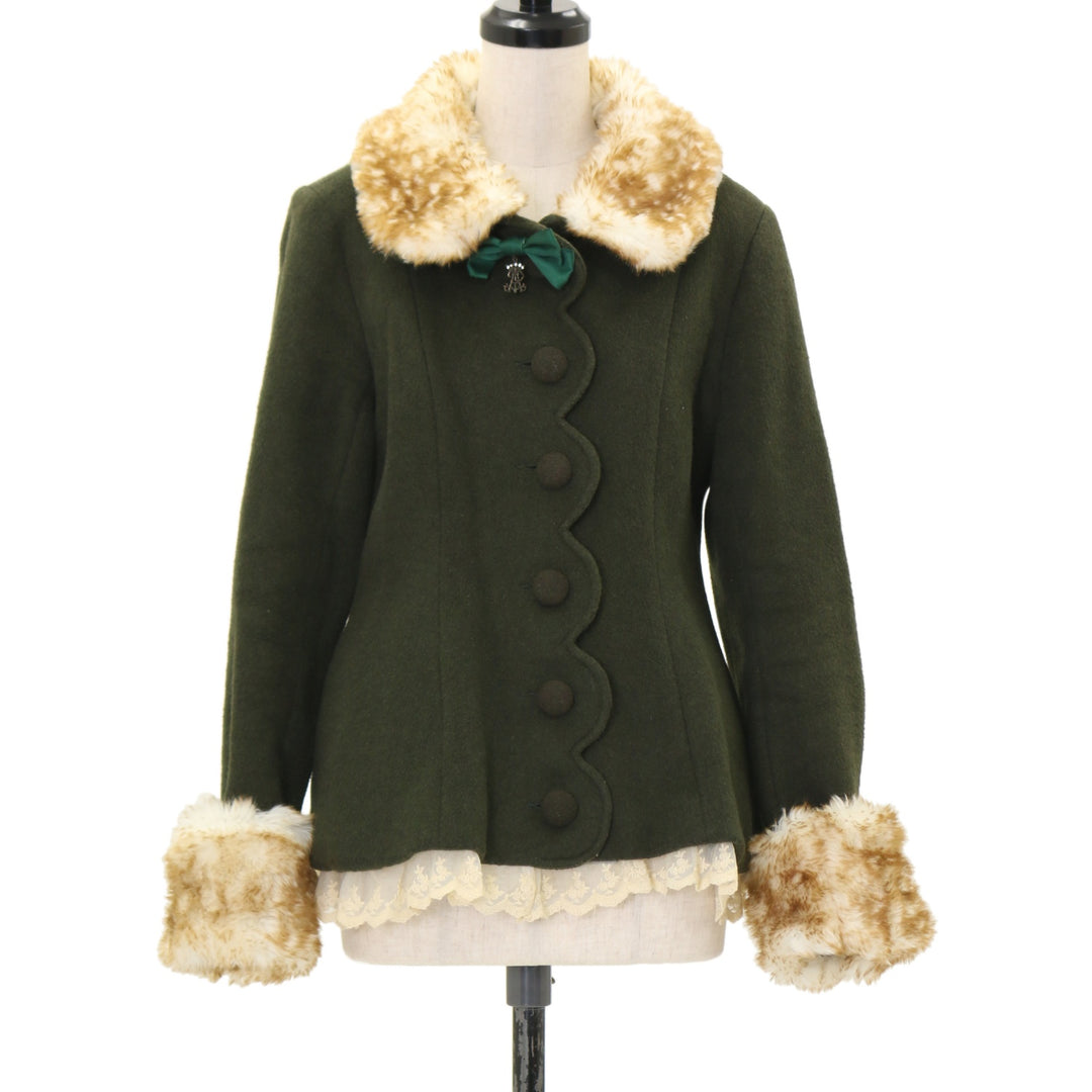 USED】バンビファー衿ショートコート | ALICE and the PIRATES