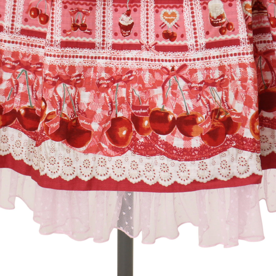 USED】【プラスサイズ】Retro Cherry 後ろバッスルジャンパースカート