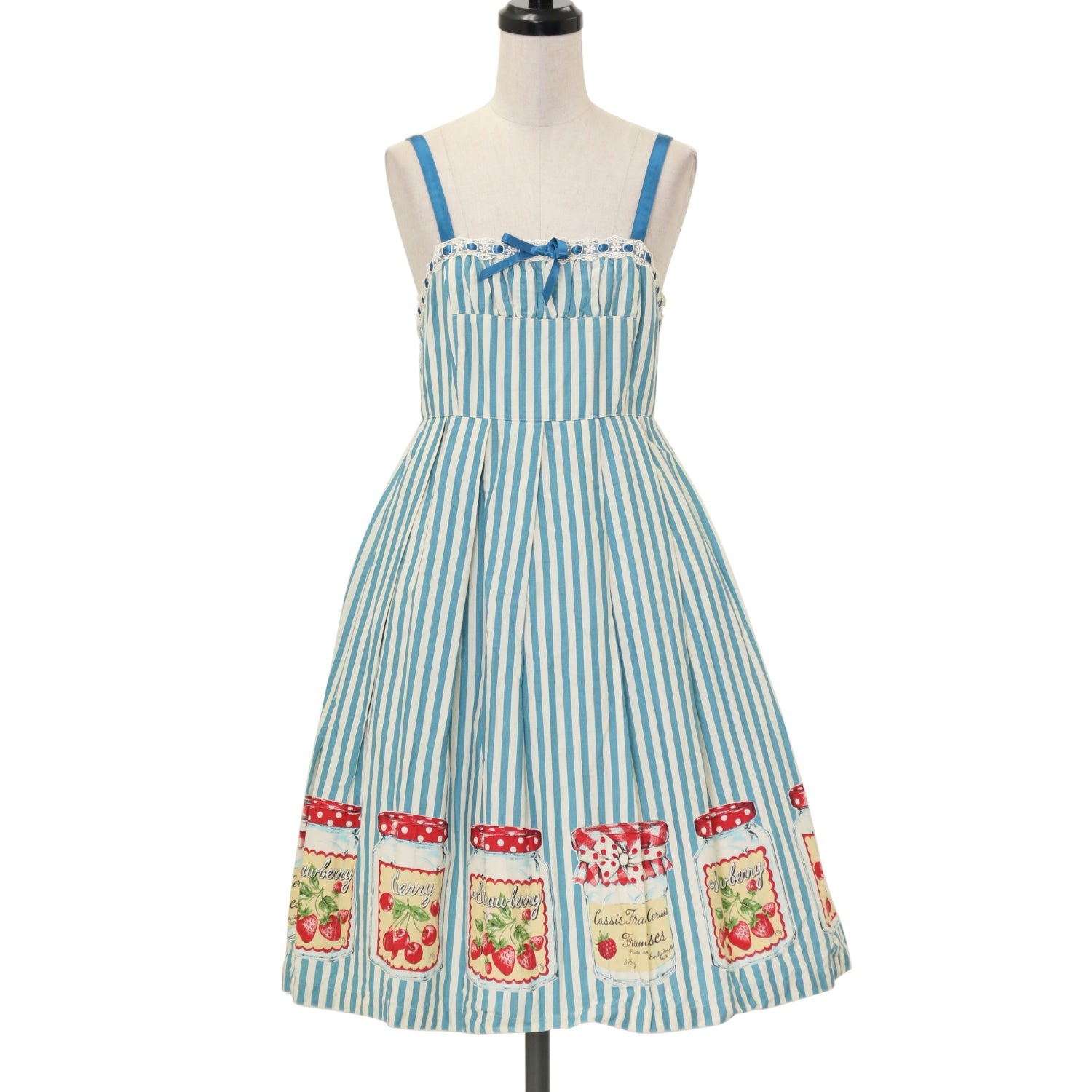 値下げ！！　エミリーテンプルキュート　ロリータ　ノースリーブワンピース　リボン 中古】Emily Temple cute スイーツ柄 ワンピース サイズ表示なし