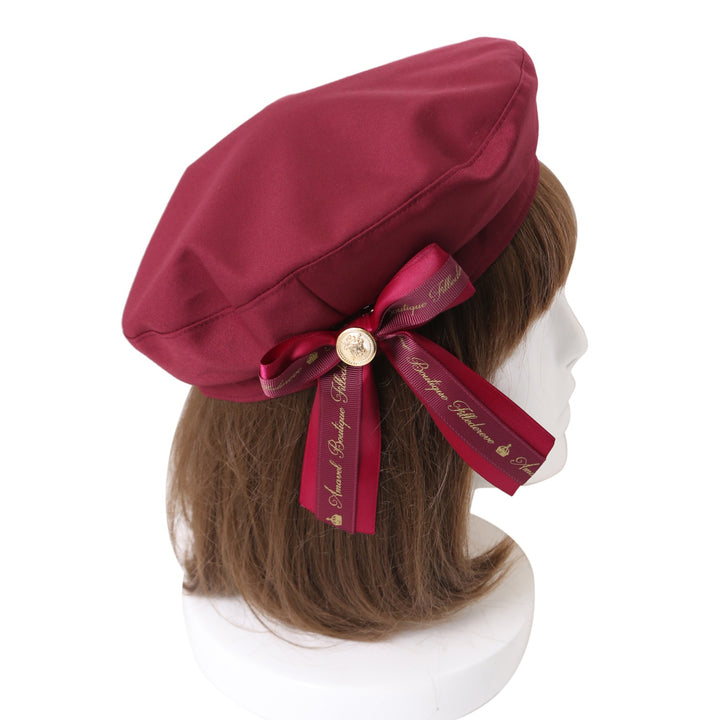 USED】メッセージリボンブローチ付ベレー帽 | Amavel | ロリータ