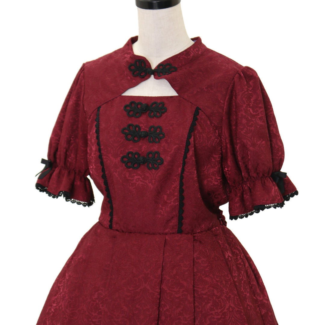 USED】【axes femme kawaii/Mサイズ】チャイナ釦ジャガードワンピ 