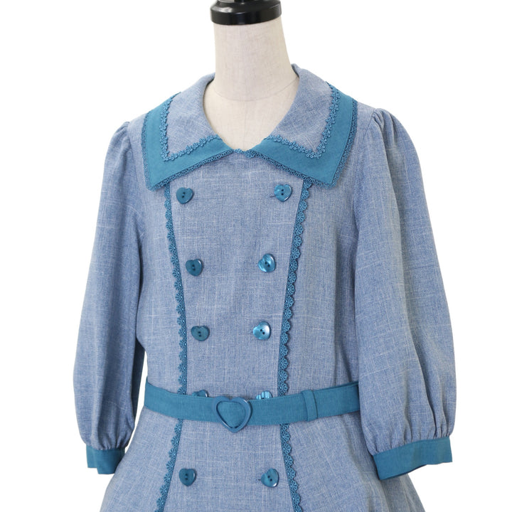 InnocentWorld セレーネワンピース（ライトブルー） USED】【Lサイズ】セレーネワンピース（ライトブルー×ブルー