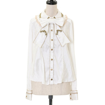 axes femme kawaii梯子レース半袖ブラウス（白×サックス）