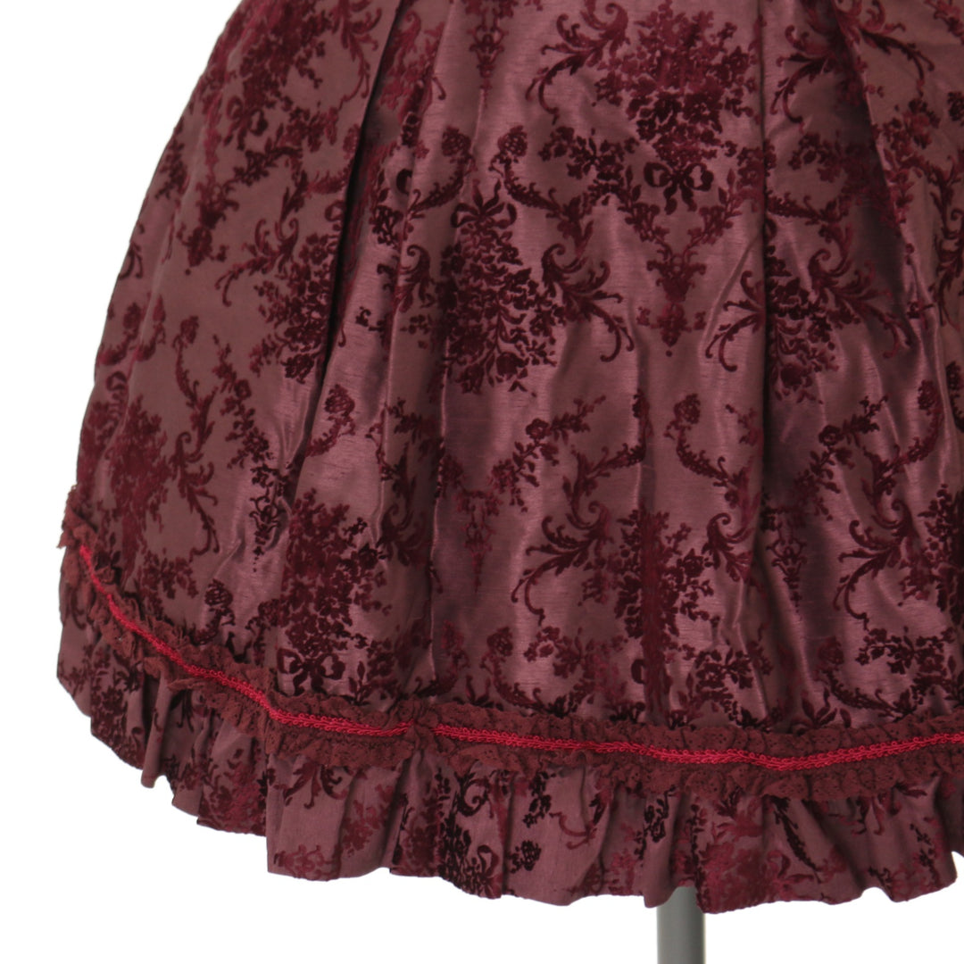 USED】【Mサイズ】フロッキープリントタックスカート | Moi-même