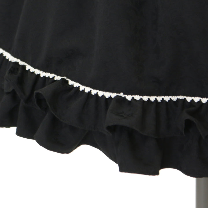 USED】オーナメントジャガード庭園ワンピース（黒×オフ白） | BABY