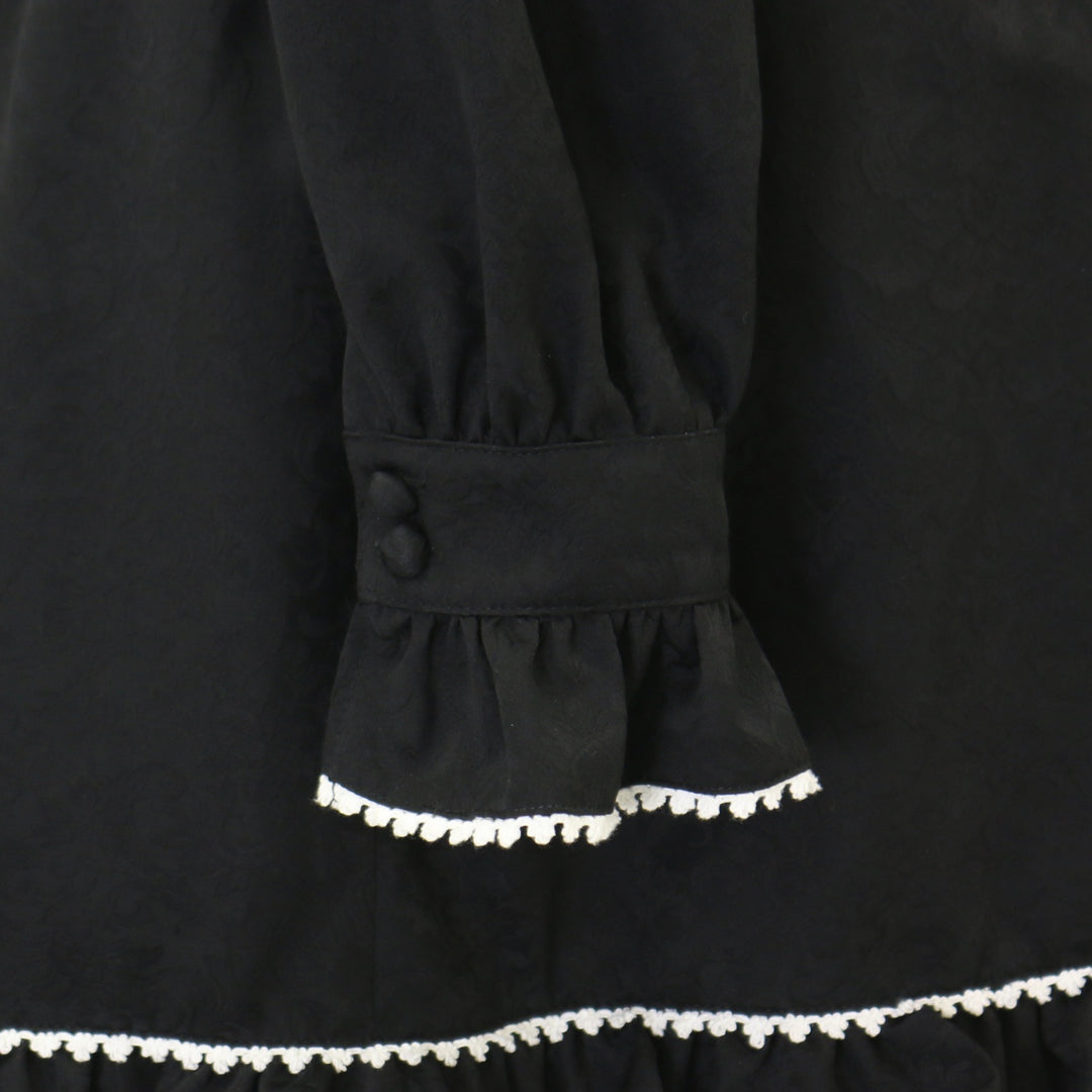 USED】オーナメントジャガード庭園ワンピース（黒×オフ白） | BABY