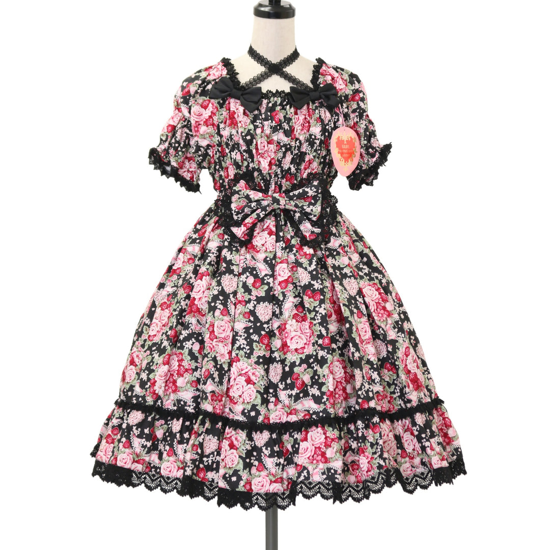 BABY シュガーブーケ 永遠の乙女の憧れ ボンネット シュガーブーケ～永遠の乙女の憧れ～柄ジャンパースカートⅣ+リボン