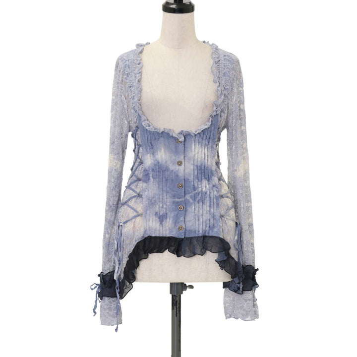 h.NAOTO Blood 重ねレースカーディガン h.naoto Blood ポンチョ