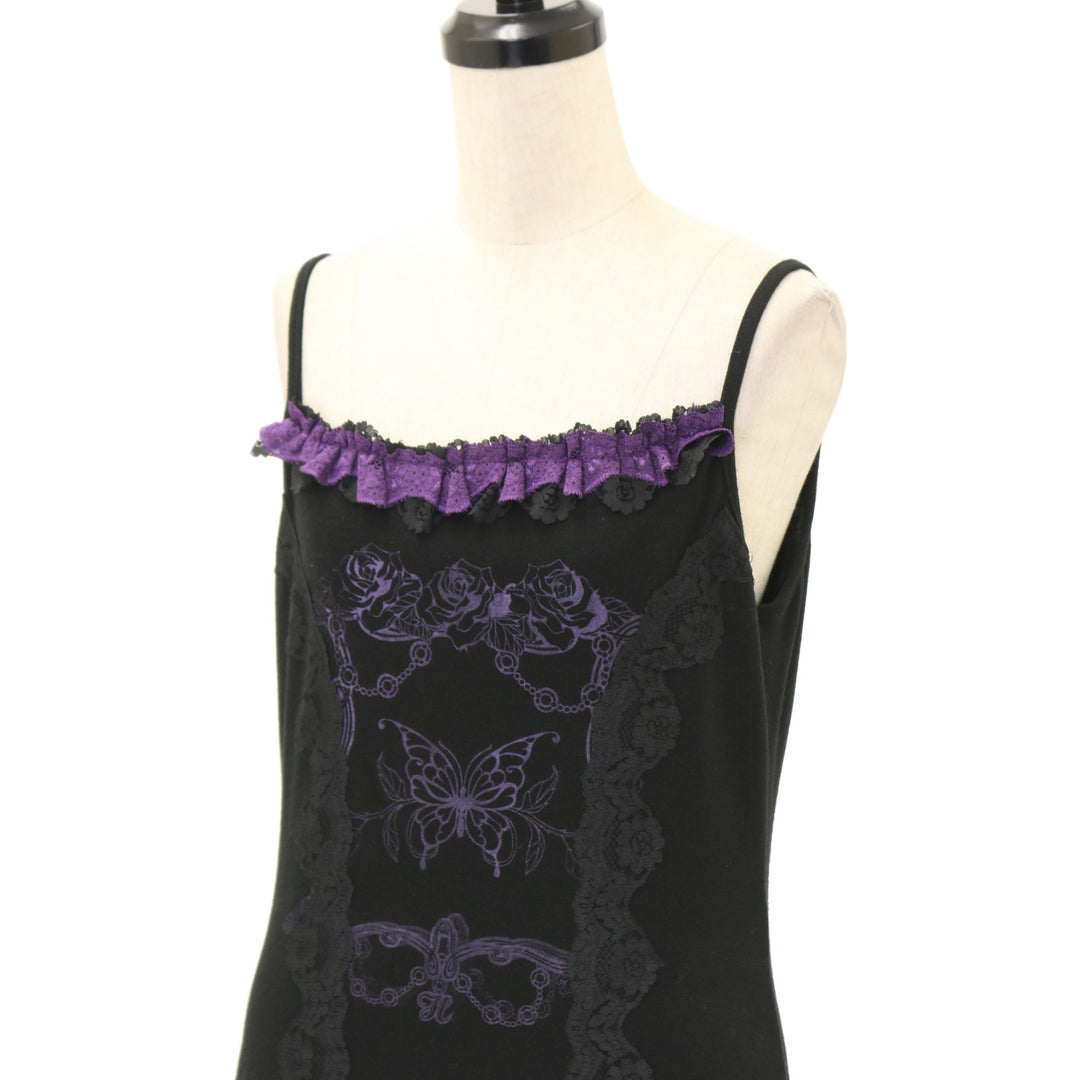 USED】【H.Jelly/Honey】蝶々プリントフリルキャミソール | h.NAOTO