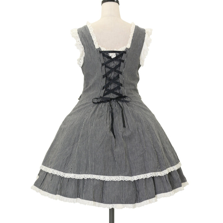 cornet 黒×オフ白　JSK 6/22削除予定 USED】チェーンベルト付JSK（黒×白レース） | metamorphose