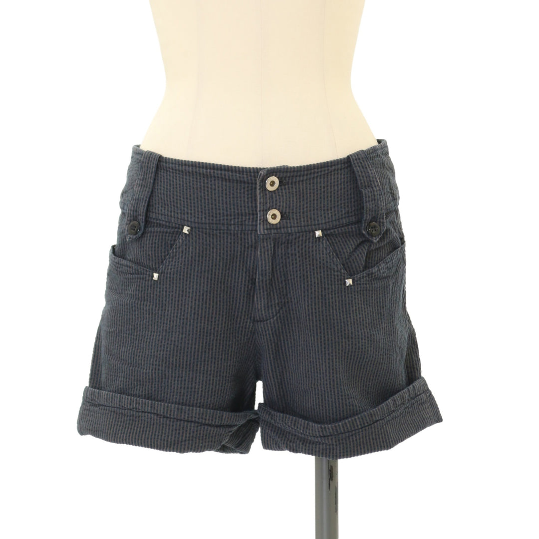 USED】【Mサイズ】レースアップサイドジップショートパンツ