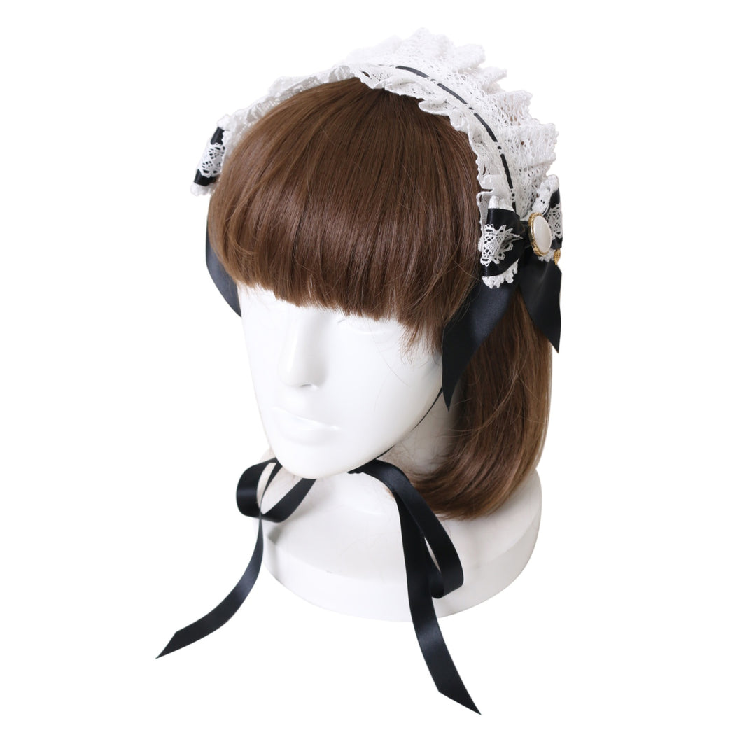 レア　ADORE オーナメント USED】オーナメントジャガード庭園ヘッドドレス（黒×オフ白