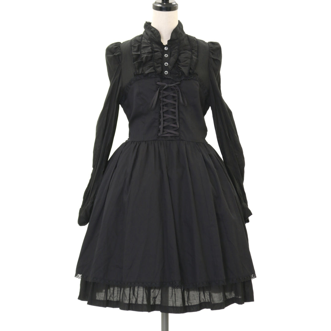 USED】【Mサイズ】ビスチェ風切替パフワンピース | BLACK PEACE