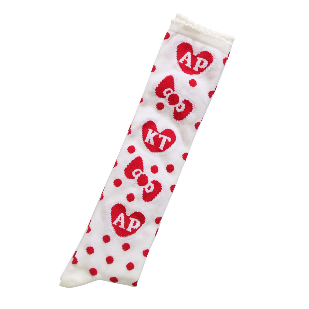 USED】Hello Kittyリボンハイソックス（ホワイト×レッド） | Angelic