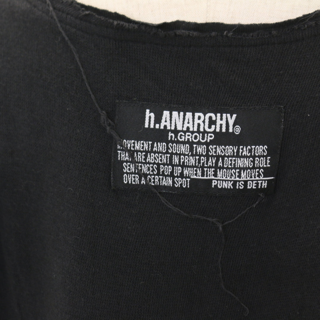 USED】ANARCHY 英字プリントダメージガーゼカットソー | h.NAOTO