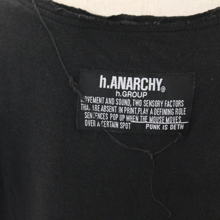 USED】ANARCHY 英字プリントダメージガーゼカットソー | h.NAOTO